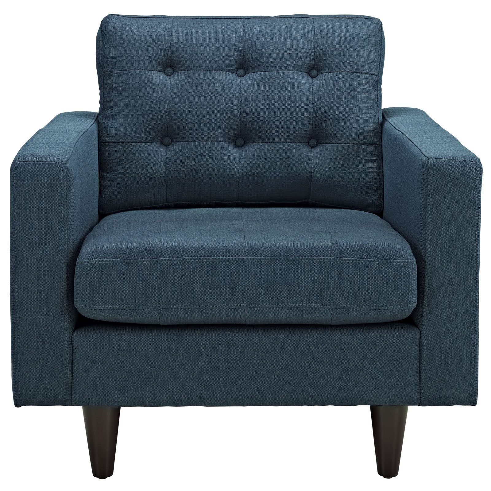 Modway Empress Mid-Century Modern Upholstered Fabric Two Armchair Set In Azure