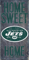 Fan Creations New York Jets Official NFL 14.5 inch x 9.5 inch Wood Sign Home Sweet Home 048500