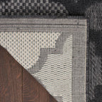Nourison Easy Care Moroccan Charcoal/Black 5' X 7' Area Rug, Trellis, Easy Cleaning, Non Shedding, Bed Room, Living Room, Dining Room, Backyard, Deck, Patio (5X7)
