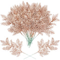Cindeer 100 Pcs Christmas Tree Picks Sprays 10.24 Inch Glitter Artificial Pine Leaves Cedar Stems Faux Pine Needles Greenery Ced