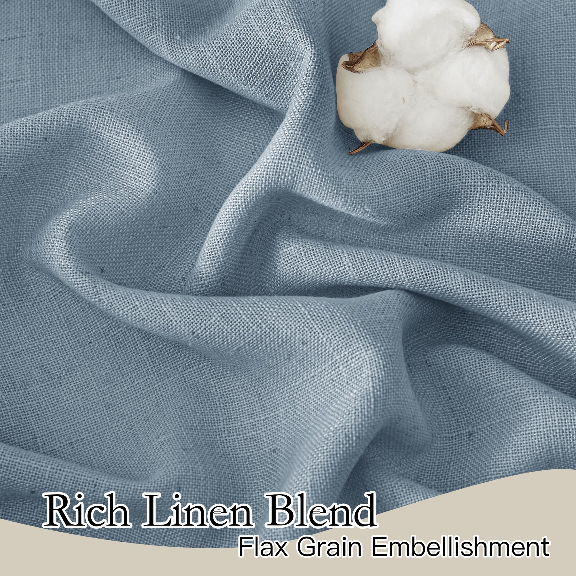 Ryb Home Sheer Curtains 84 Inche Long, Dusty Blue Rod Pocket & Back Tab Light Filtering Privacy Stain Resistant Window Treatment For Hotel Bed Canopy Curtains, Length 84 By Width 52 Inch, 1 Pair