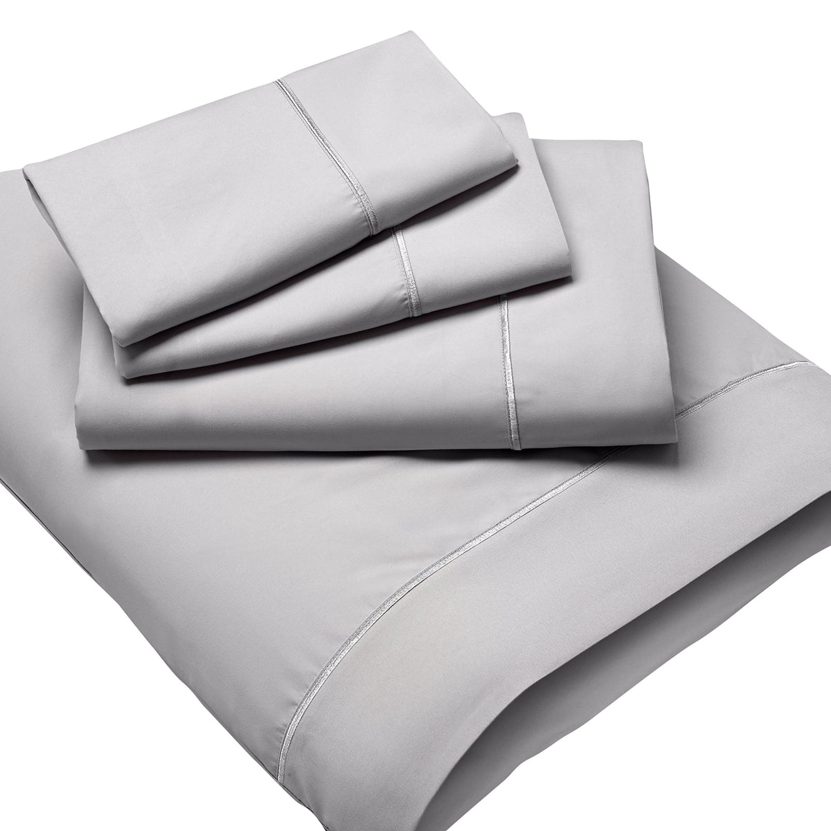 Fabrictech International Luxury Microfiber Wrinkle Resistant 4-Piece Sheet Set, Full, Dove Gray