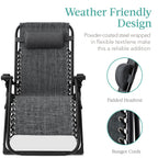 Best Choice Products Oversized Zero Gravity Chair, Folding Outdoor Patio Recliner, Xl Anti Gravity Lounger W/Removable Cushion, Cup Holder, Side Tray, 350Lb Capacity - Fossil Gray
