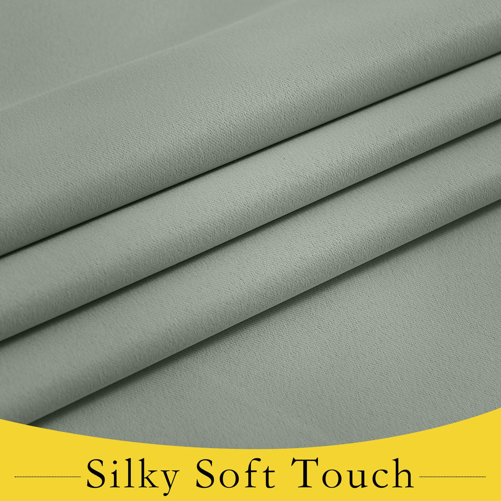 Nicetown French Door Curtains Room Darkening Door Window Curtain Privacy Assured Door Blinds Thermal Insulated Shades For Front/Back Door, W30 X L72 Inch, 1 Panel, Greyish Green