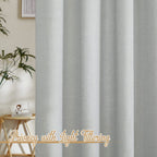 Nicetown Linen Light Gray Curtains For Living Room, Grommet Top Flax Linen Blend Semi Sheer Eclectic Drapes Privacy With Light Filtering For Kids Room/Bedroom, W52 X L84, 2 Pieces