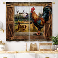 Laifzere Farmhouse Rooster Kitchen Curtains Rustic Wooden Barn Small Short Cafe Window Curtains Quotes Inspirational Country Rod