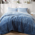Intelligent Design Queen Comforter Set, Plush Bedding, Microfiber Reverse, 3 Piece, Lightweight, Super Soft Ribbed Velvet Comfor