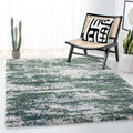 Safavieh Berber Shag Collection 33 Square Green/Beige BER219Y Modern Abstract Non-Shedding 1.2-inch Thick Area Rug