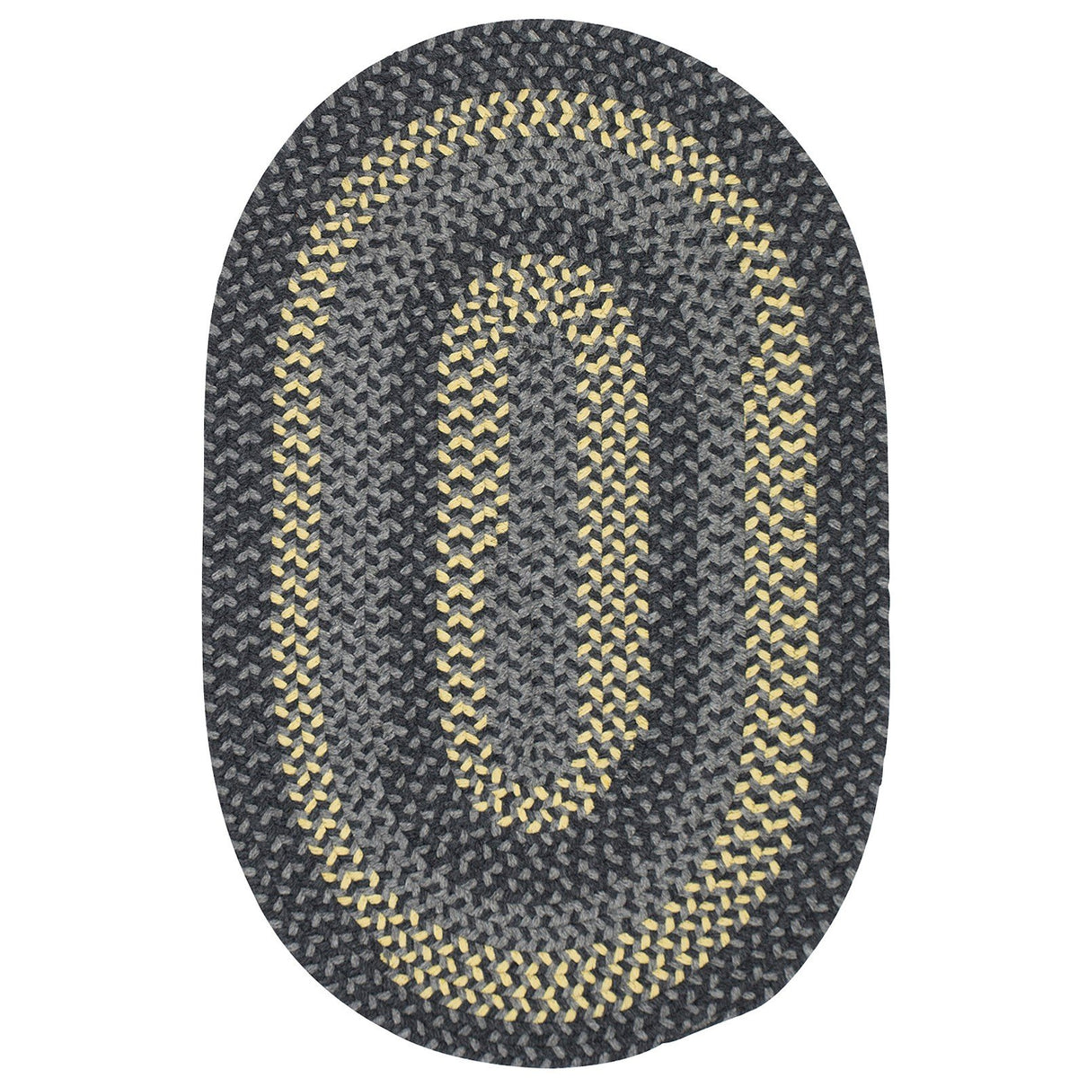 Walden Rugs, 8' X 8' Round, Charcoal & Yellow