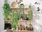 Der Rose 4 Pack Fake Plants Hanging With Pots Artificial Ivy Vine Faux Eucalyptus Hanging Plants, Boston Fern, String Of Pearls