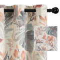Mysky Home Linen Style Curtains 72 Inch Length Semi Sheer Floral Cotton Curtains Light Filtering Curtains For Living Room Bedroo
