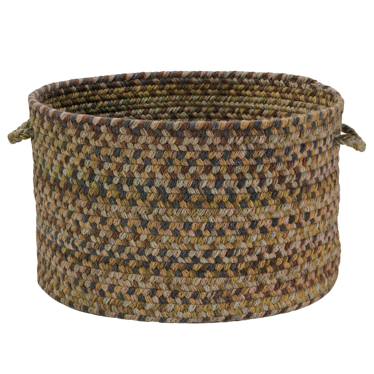 Colonial Mills Natural Wool Houndstooth Basket, Latte, 18X18X12
