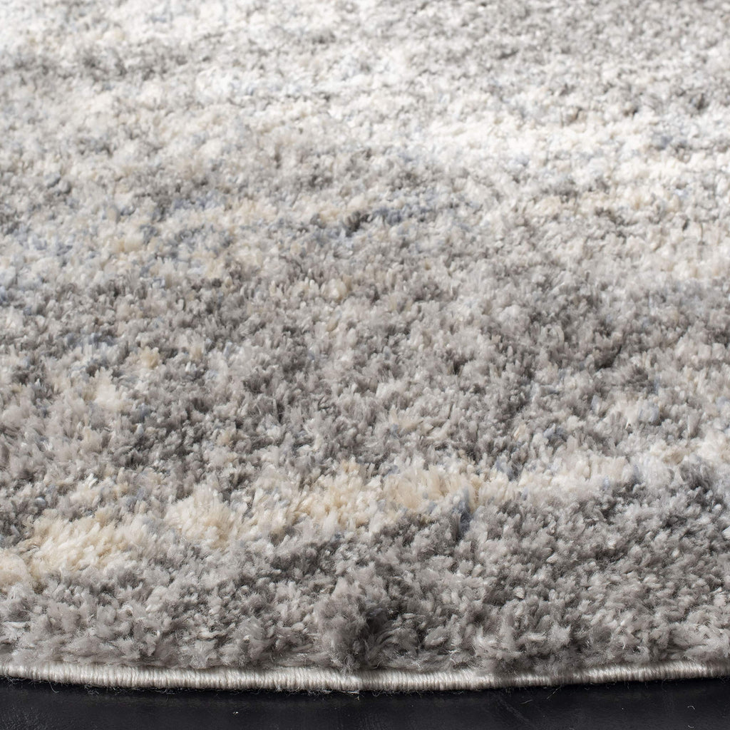 Safavieh Berber Shag Collection Area Rug - 9' Round, Grey Blue & Cream, Modern Abstract Design, Non-Shedding & Easy Care, 1.2-In