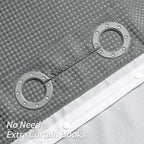 Mitovilla Grey Waffle Small Stall Shower Curtain 36 X 74, No Hooks Required Half Size Narrow Fabric Shower Curtain Set With Snap