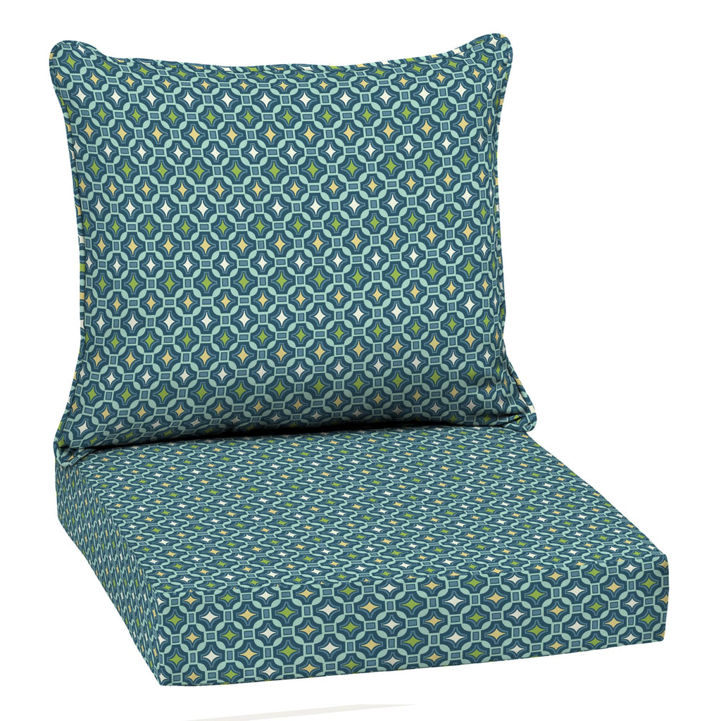 Arden Selections Outdoor Plush Modern Tufted Blowfill Deep Seat Set, 24 X 24, Water Repellent, Fade Resistant, Deep Seat Bottom