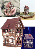 Midene Ceramic Houses Collection - Handmade Miniature of Historic Winery in Bernkastel-Kues, Germany - Candle, Cone Incense Hold