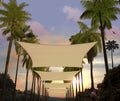Amgo Custom Size 11' X 22' Beige Rectangle Square Sun Shade Sail Upf50+ Agtapr1216, Order To Make Canopy Awning, 95% Uv Blockage
