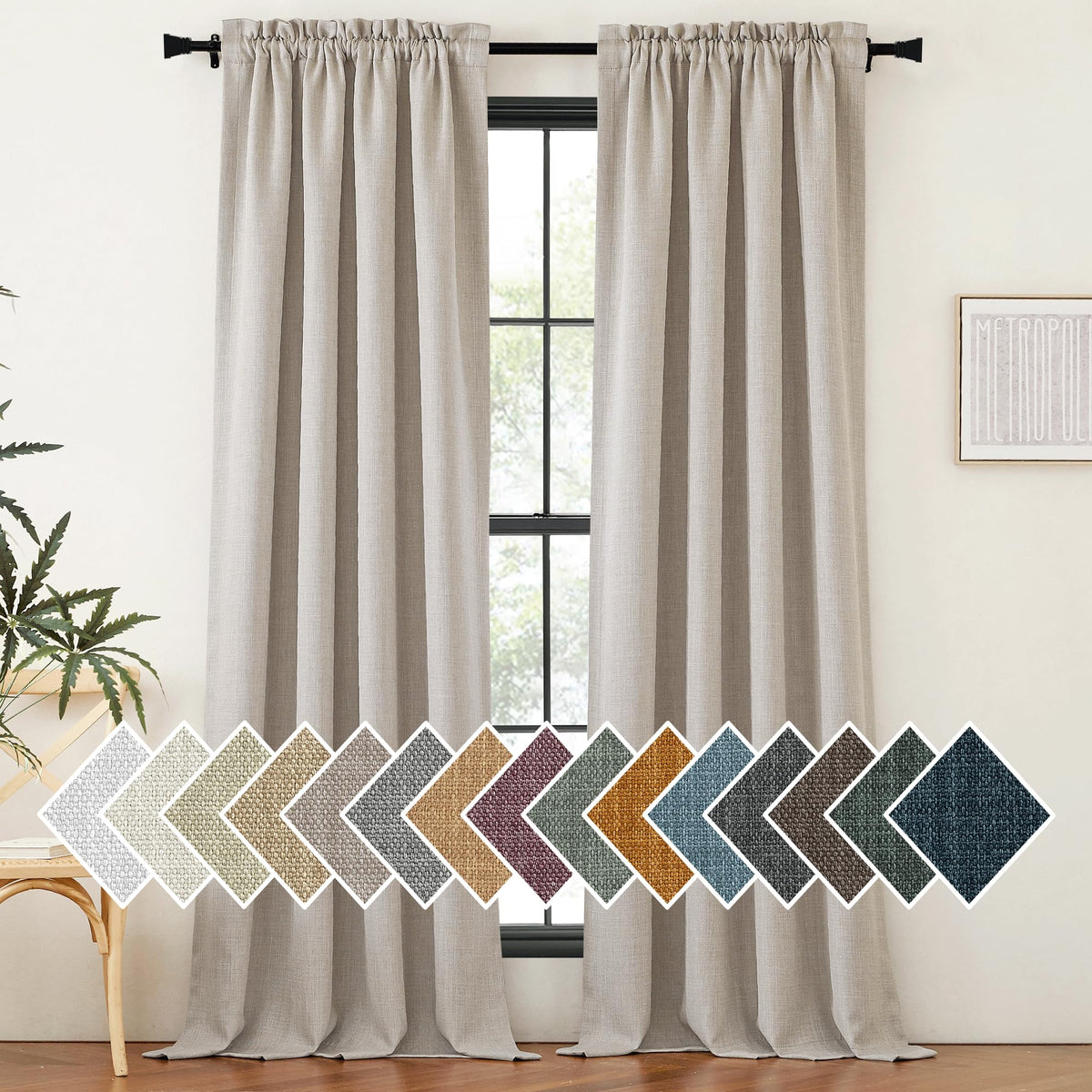 Nicetown Blackout Curtains For Bedroom, Pair Of Energy Smart & Noise Blocking Out Full Shade Curtain Panels, Thermal Insulated G