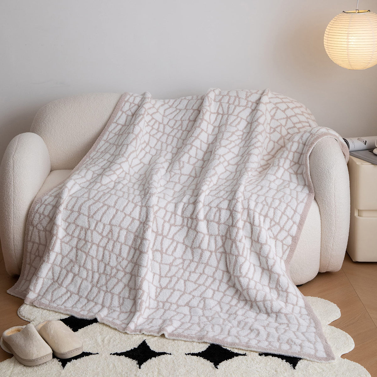 Ultra Soft Cozy Crocodile Pattern Buffalo Checkerboard Fluffy Microfiber Knitted Throw Blanket Lightweight Fleece Checkered Blan