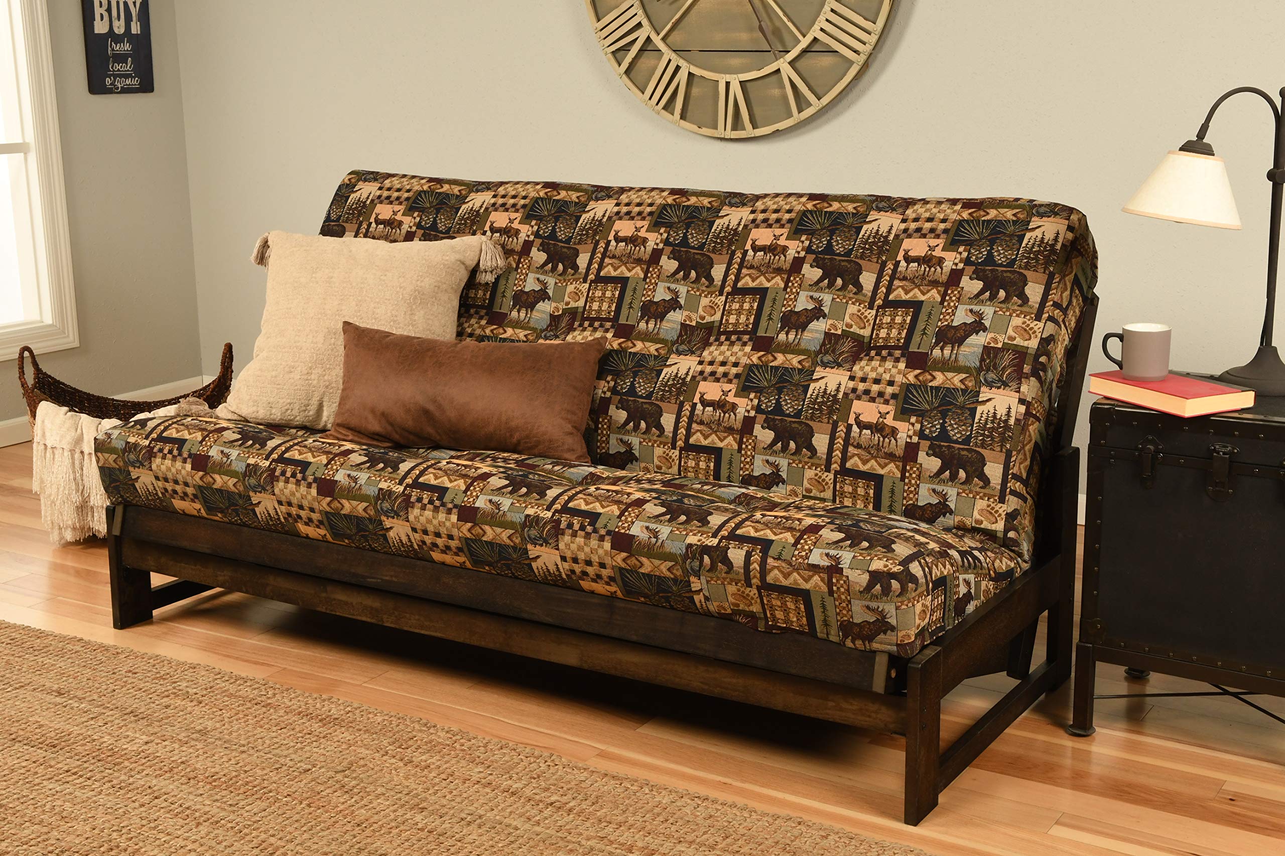 Kodiak Aspen Futon Set With Reclaim Mocha Finish, Peter'S Cabin