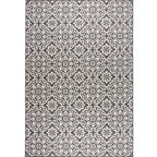Nicole Miller New York Patio Country Danica Transitional Geometric Indoor/Outdoor Area Rug, Black/Grey, 3'11'X5'2'