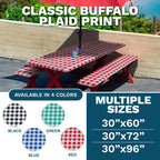 Sorfey Vinyl Umbrella Round Fitted Tablecloth Cover, Checkered Design, Flannel Backed Lining 30 Inch, Blue