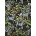 Dalyn Rugs Tropics Tc13 Black 8' X 10' Indoor Outdoor Area Rug, Easy Clean, Machine Washable, Non Shedding, Bedroom, Living Room, Dining Room, Kitchen, Patio Rug