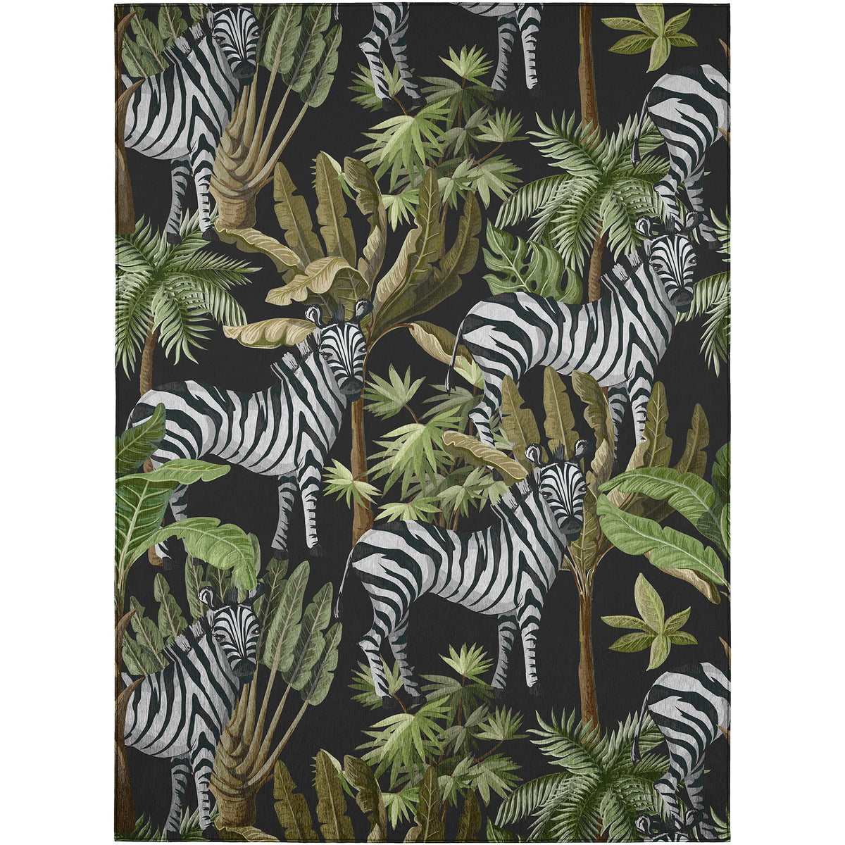 Dalyn Rugs Tropics Tc13 Black 8' X 10' Indoor Outdoor Area Rug, Easy Clean, Machine Washable, Non Shedding, Bedroom, Living Room, Dining Room, Kitchen, Patio Rug