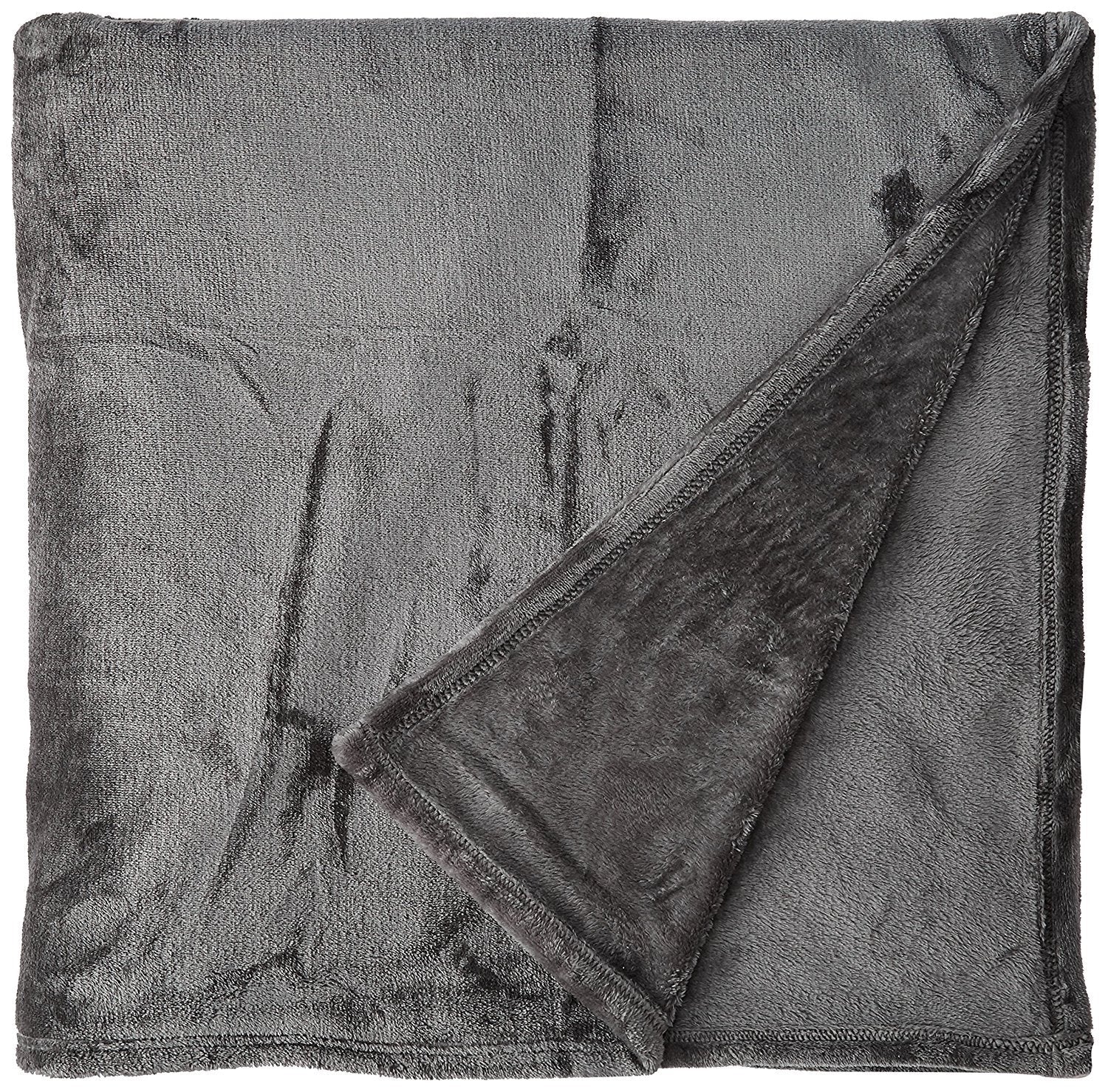 Elegance Linen Micro-Fleece Ultra Plush Luxury Solid Blanket, King, Gray