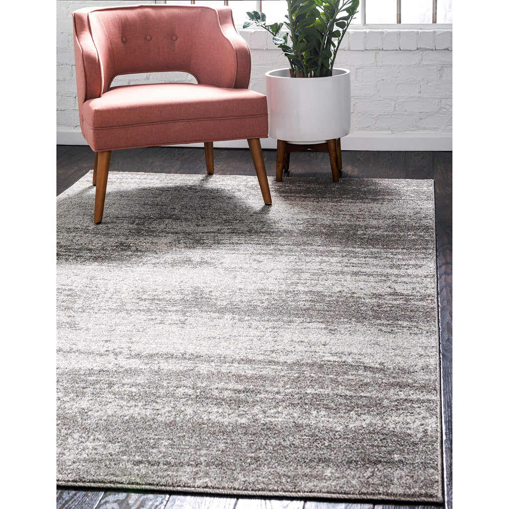 Unique Loom Del Mar Collection Area Rug - Lucille (5' 3'' X 8' Rectangle, Dark Gray/ Ivory)