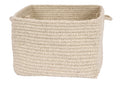 Colonial Mills Chunky Natural Wool Square Basket, 18 By 12Inch, Light Gray
