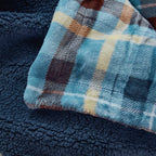 HomeRoots Ambrose Blue Reversible Velvet and Sherpa Throw Blanket