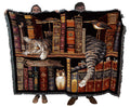 Pure Country Weavers Frederick The Literate Cat Blanket By Charles Wysocki - Gift For Cat Lovers - Tapestry Throw Woven From Cot
