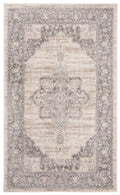 SAFAVIEH Brentwood Collection Accent Rug - 2 x 4, Cream & Grey, Medallion Distressed Design, Non-Shedding & Easy Care, Ideal f