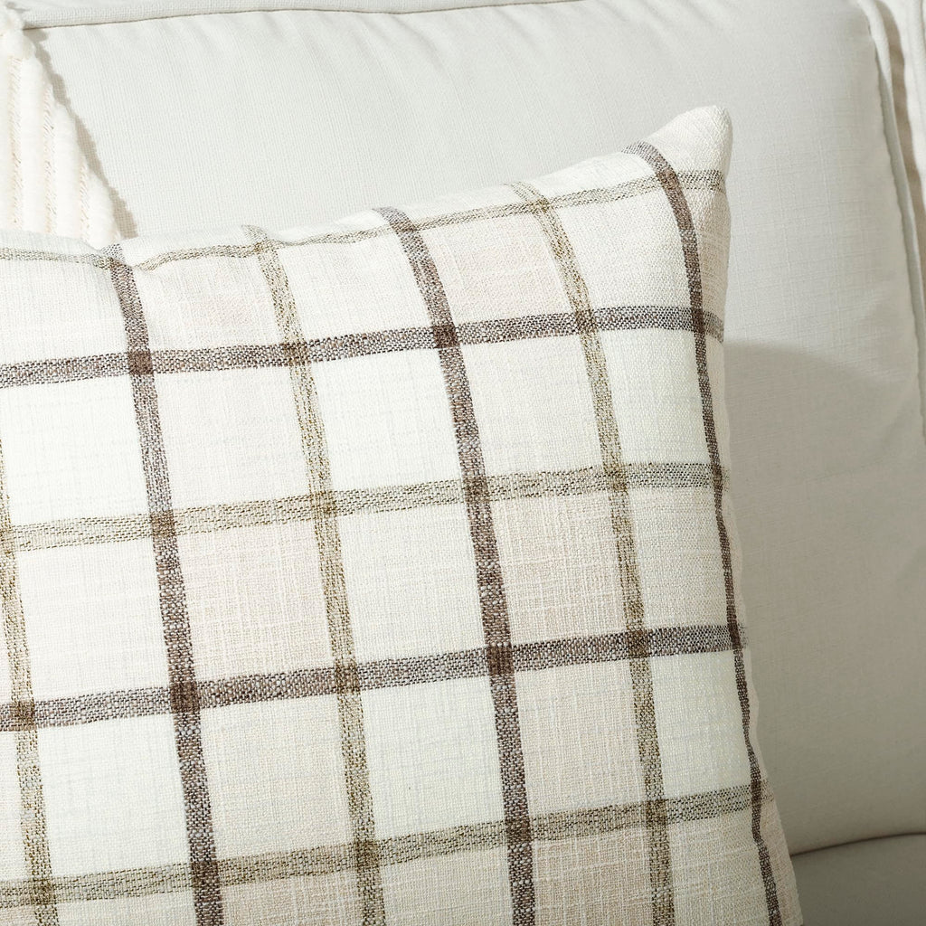 Stellhome Pack Of 2 Linen Buffalo Check Decorative Fall Throw Pillow Covers, Autumn Farmhouse Plaid Cushion Covers Rustic Retro