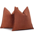 Zwjd Rust Pillow Covers 26X26 Set Of 2 Chenille Pillow Covers With Elegant Design Soft And Luxurious Decorative Throw Pillows Fo