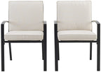 Crosley Furniture Kaplan 2-Piece Outdoor Chair Set, Dining Patio Chairs for Deck, Backyard, Oiled Bronze with Oatmeal Cushions