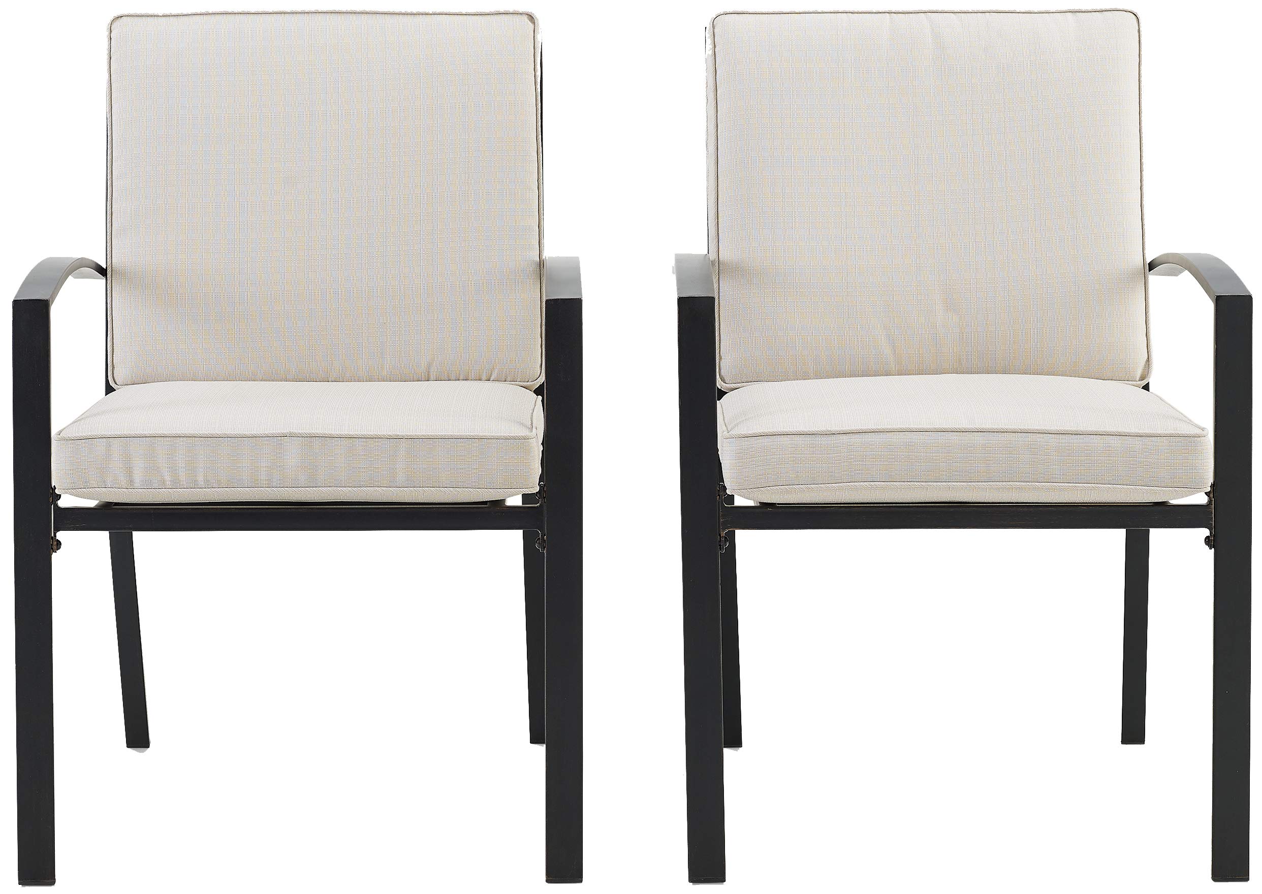 Crosley Furniture Kaplan 2-Piece Outdoor Chair Set, Dining Patio Chairs for Deck, Backyard, Oiled Bronze with Oatmeal Cushions