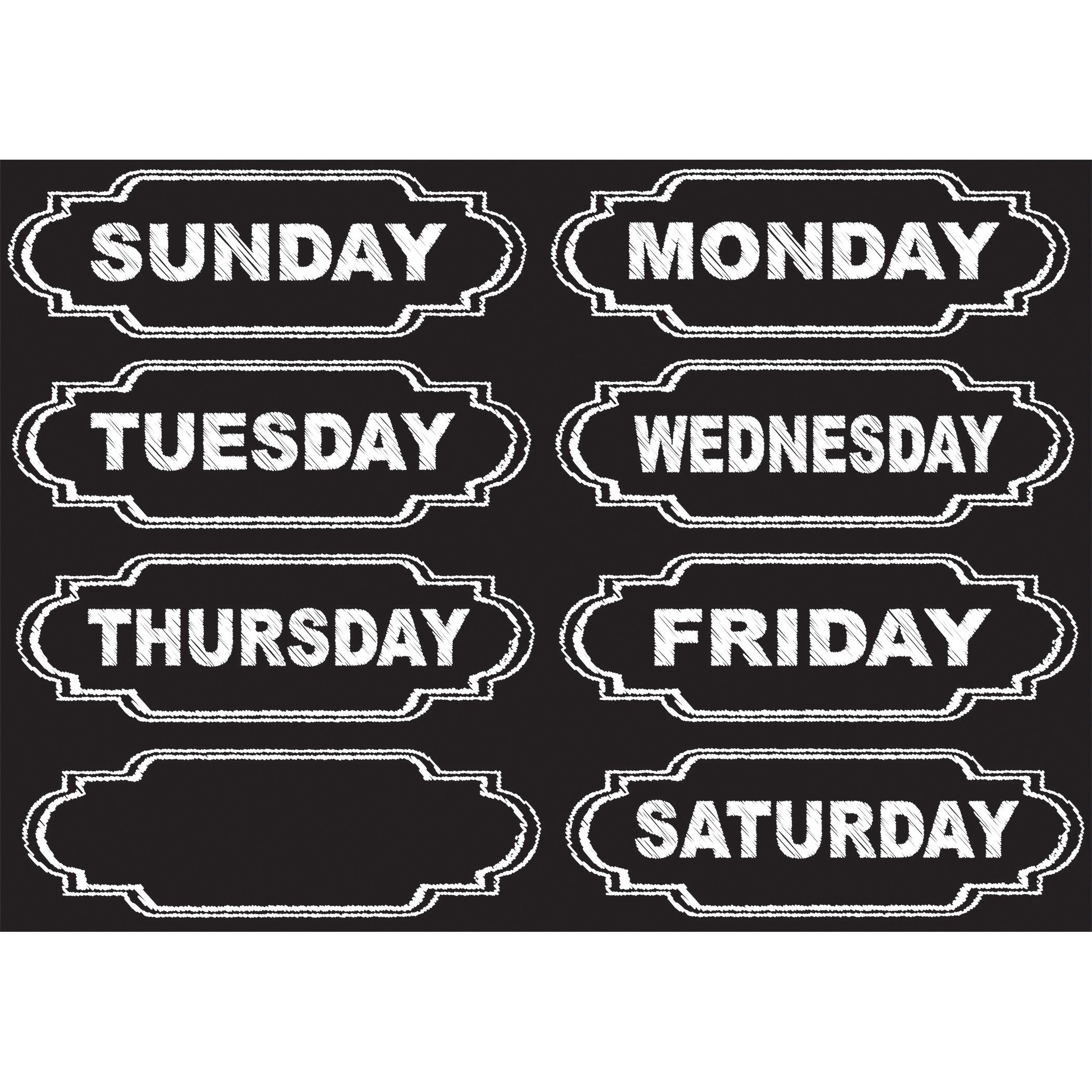 Ashley Productions Chalkboard Days Of The Week Die-Cut Magnets