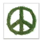 Stupell Home D  cor Grass Peace Sign Wall Plaque Art, 12 x 0.5 x 12, Proudly Made in USA