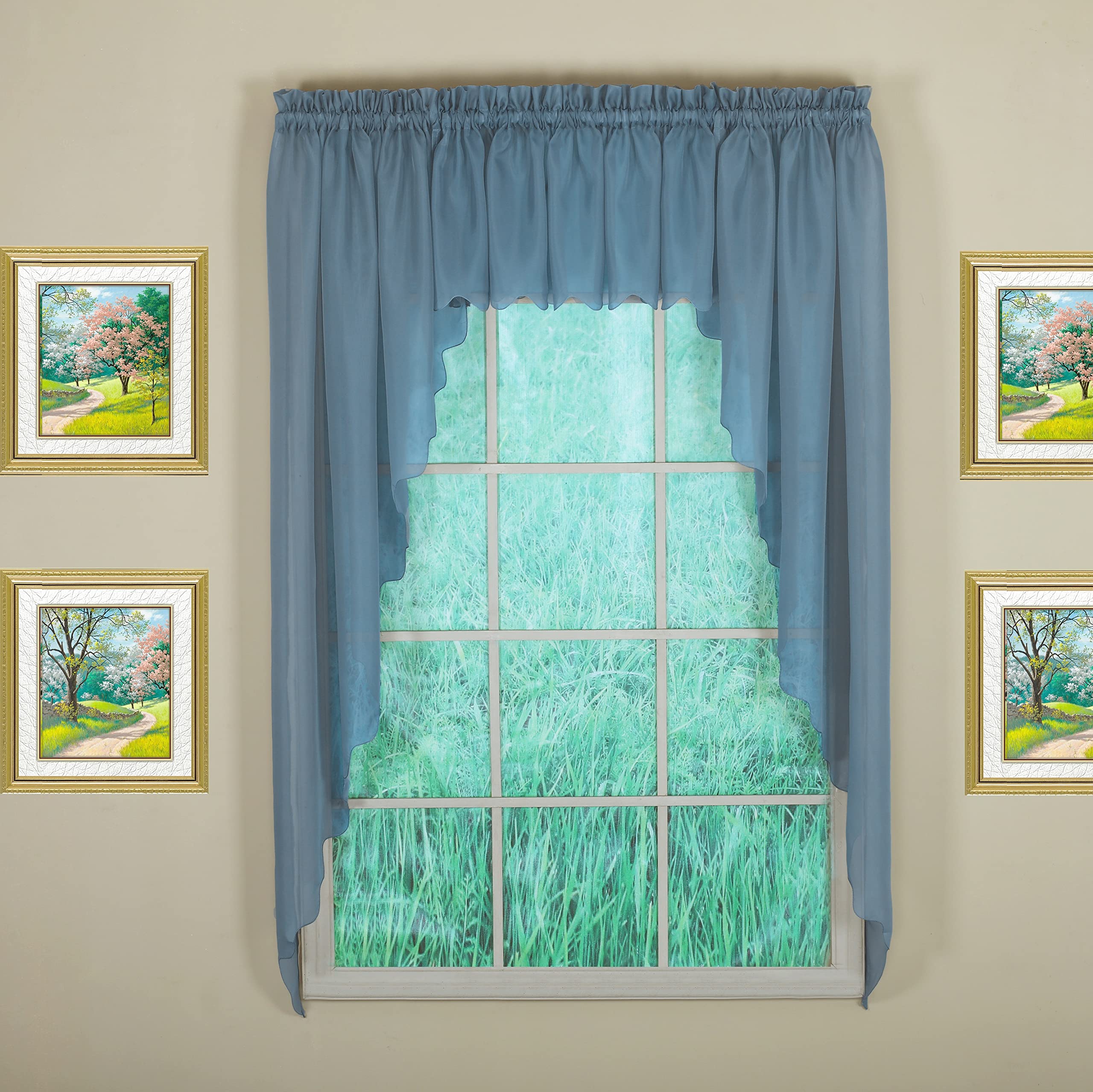 Today'S Curtain Emelia Original Voile Swagger Pair 63', Wedge Blue, 90' W X 63' L