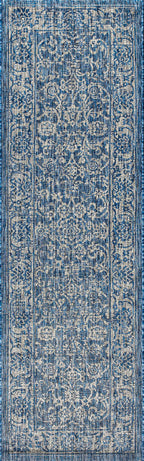 Jonathan Y Smb100B-8 Tela Bohemian Textured Weave Floral Indoor/Outdoor Navy/Gray 8 Ft. X 10 Ft. Area-Rug, Coastal,Easy-Cleaning,Hightraffic,Livingroom,Backyard, Non Shedding