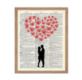 Poster Master Dictionary Art Poster - Heart Balloons Print - Red Hearts Art - Love Art - Gift for Him, Her, Couples, Lovers - Ro