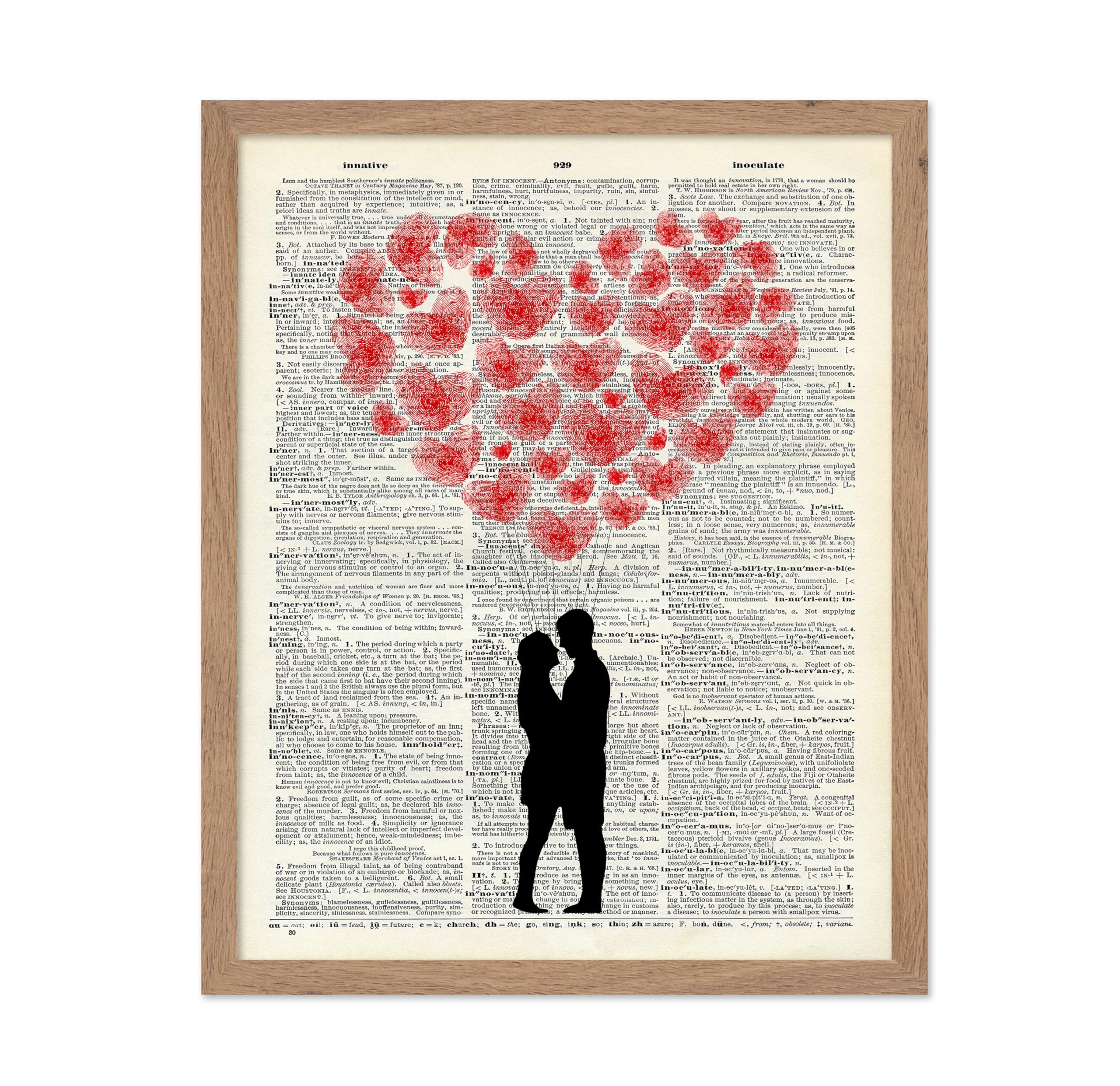 Poster Master Dictionary Art Poster - Heart Balloons Print - Red Hearts Art - Love Art - Gift for Him, Her, Couples, Lovers - Ro