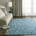 Nourison Jubilant Victorian Blue 4 x 6 Area--Rug, Easy--Cleaning, Non Shedding, Bed Room, Living Room, Dining Room, Kitchen (4