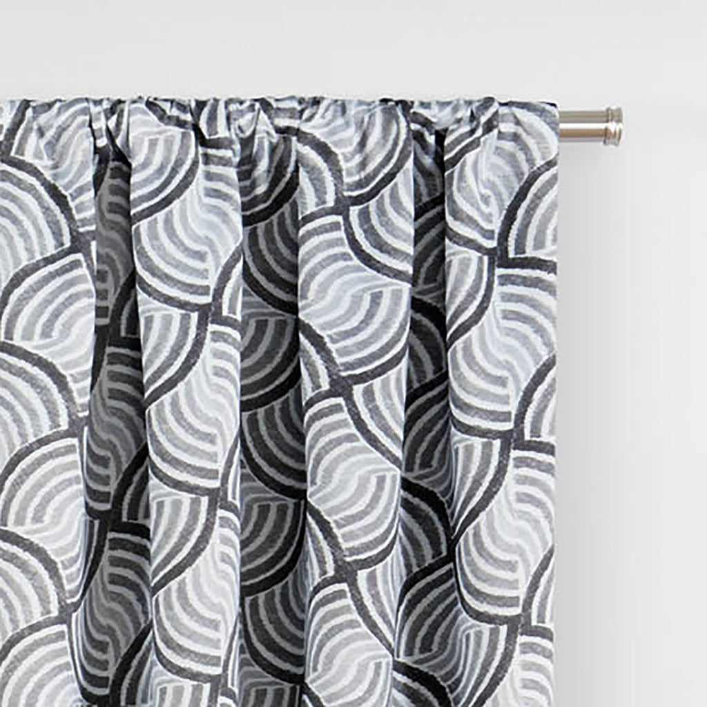 Eclipse Benchley Mid Century Modern Blackout Thermal Rod Pocket Window Curtains For Bedroom Or Living Room (1 Panel), 37 In X 95
