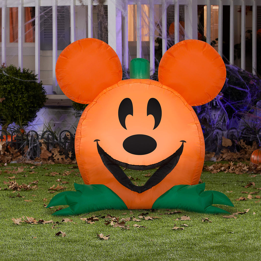 Gemmy Airblown Cutie Mickey Mouse Disney, 3 Ft Tall, Orange