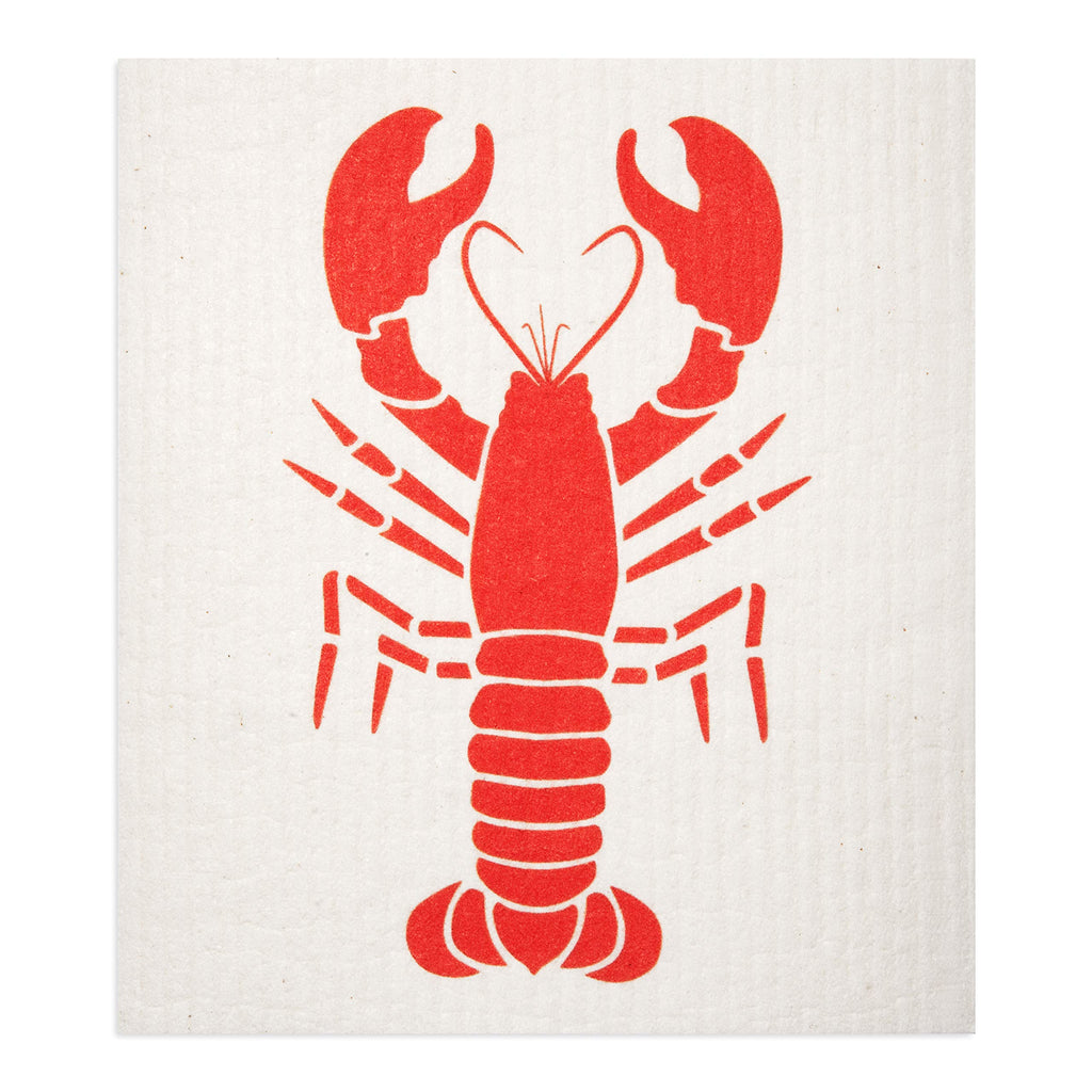 Gmicr  Atifs Swedish Dishcloths 2 Pack Red Lobster Print Reusable Sponges Kitchen Cleaning Cloth Dish Scrubber, Machine Washable