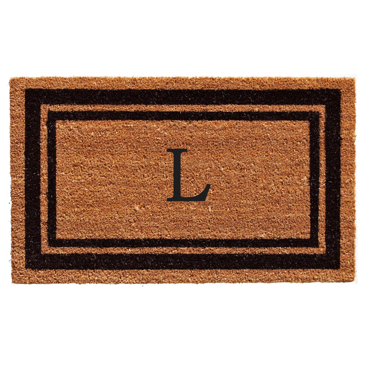 Calloway Mills 152961830L Black Border 18' X 30' Monogram Doormat, (Letter L)
