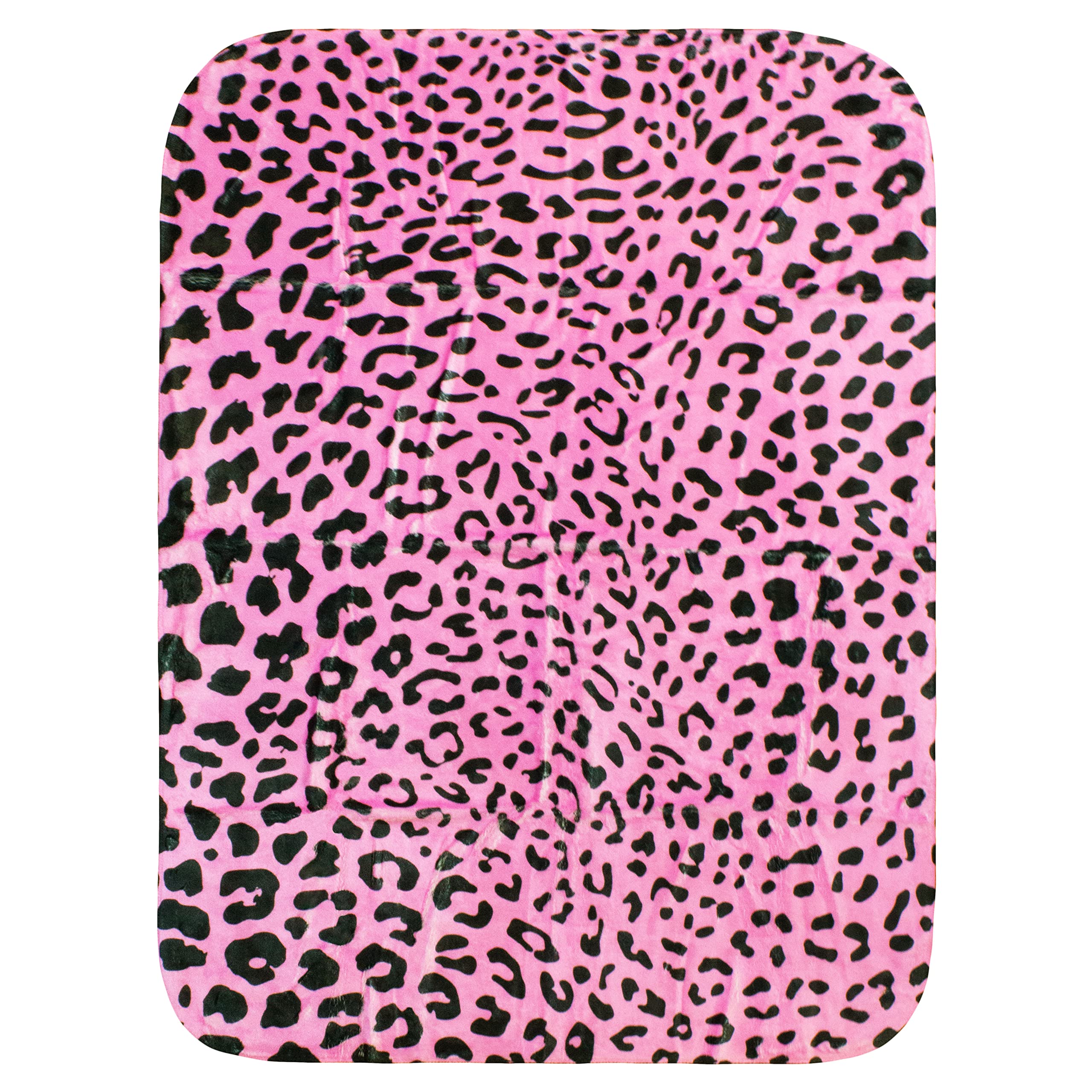 College Covers Everything Comfy Leopard Print Decorative Baby Throw Blanket, 30X40 Inch, Pink